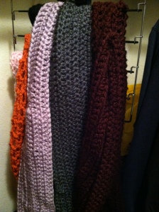 Some infinity scarves I've made